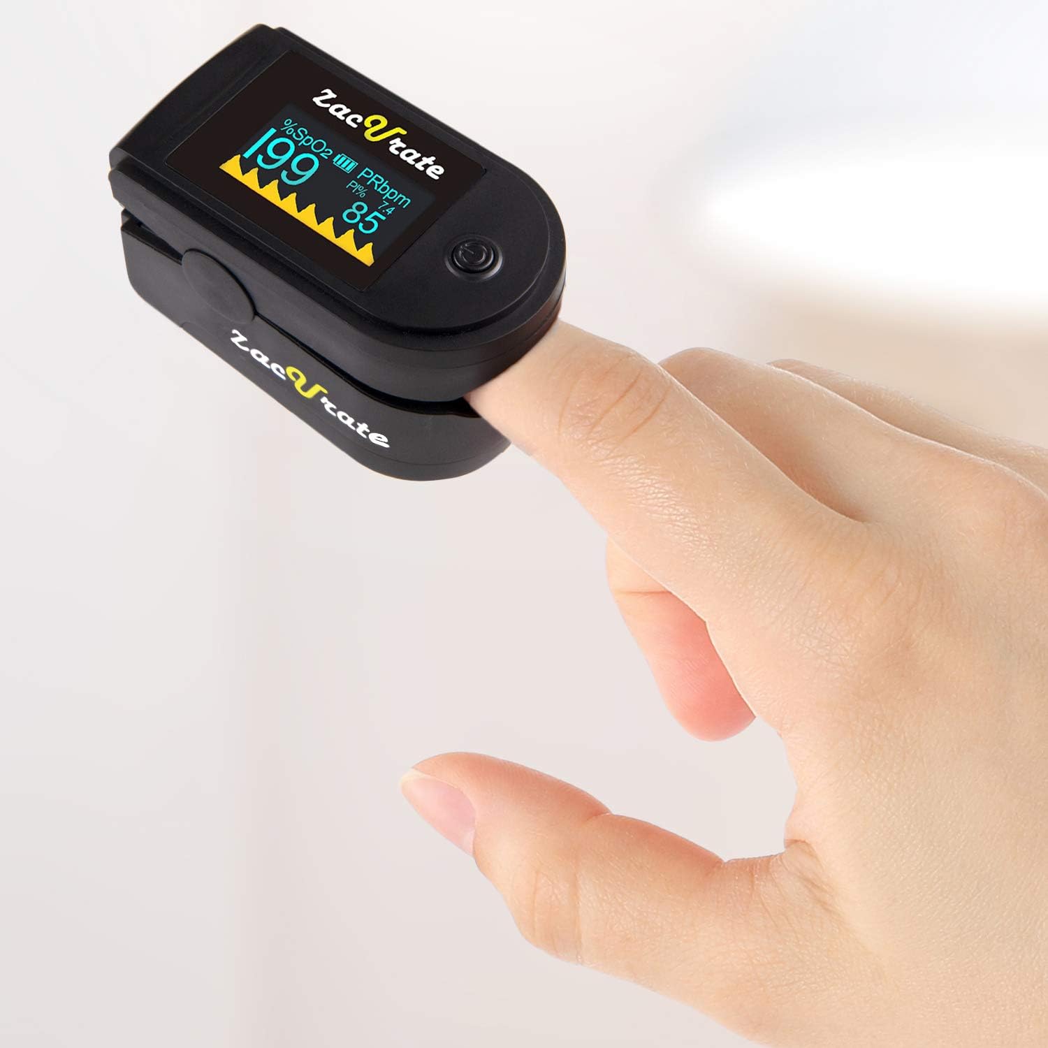 Zacurate 500C Elite Fingertip Pulse Oximeter Blood Oxygen Saturation Monitor with Silicon Cover, Batteries and Lanyard (Coal Black): Health & Personal Care