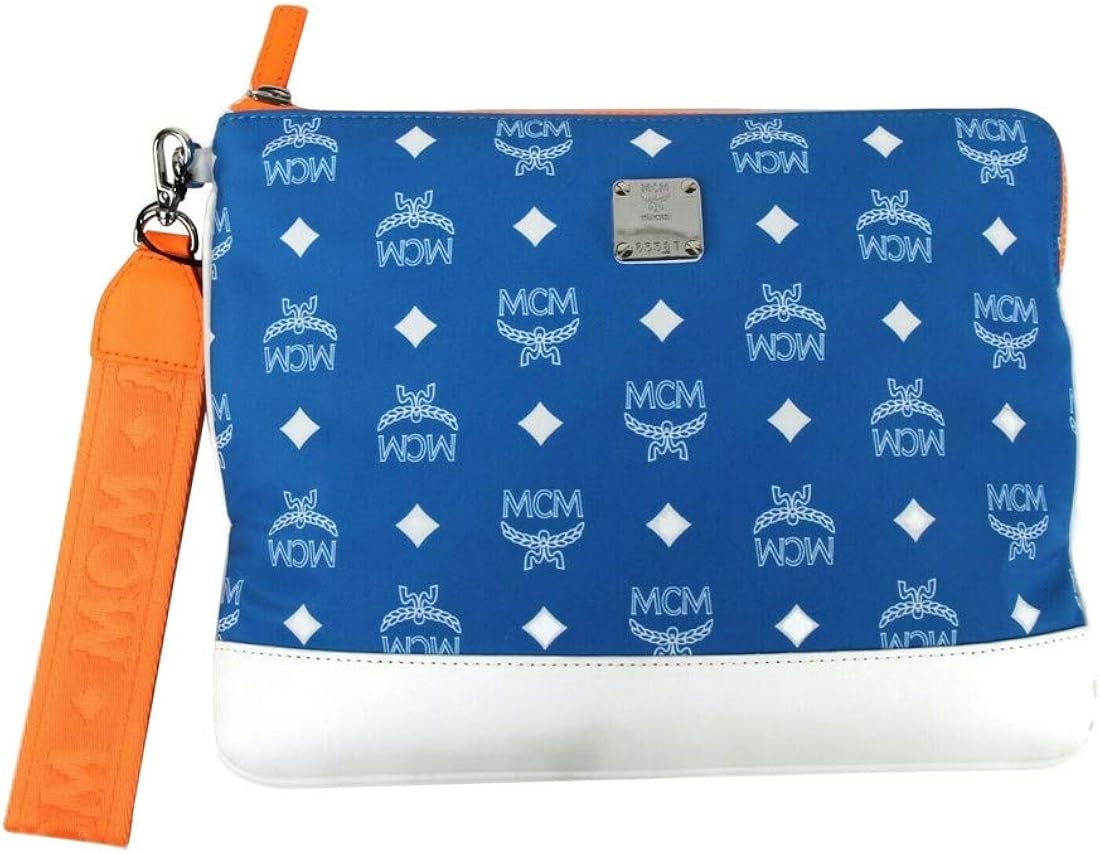 blue mcm purse