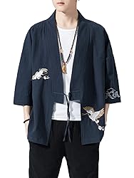 Men's Japanese Kimono Cardigan Loose Cotton Linen
