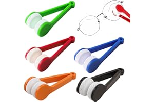 Zlongron Mini Eye Glasses Lens Cleaner Soft Brush Cleaning Tool, Microfiber, with Eye Glasses Cleaner Wipes Together 360 Degrees to The Lens Cleaning(20 Pieces)