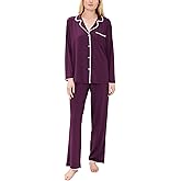 Eberjey Womens, Frida Long Pj Set, Plum/Ivory, Small