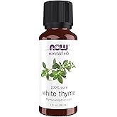 NOW Essential Oils, White Thyme Oil, Empowering Aromatherapy Scent, Steam Distilled, 100% Pure, Vegan, Child Resistant Cap, 1-Ounce