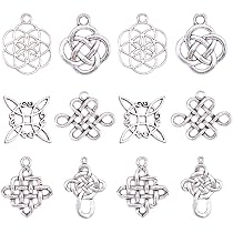 Boîte De 120 Perles Tibétaines En Forme De Cœur - 12 Styles Breloques Argent Antique, Motifs Papillon Et étoile - Pour Création De Bijoux DIY (bracelets, Colliers, Boucles D'oreilles)
