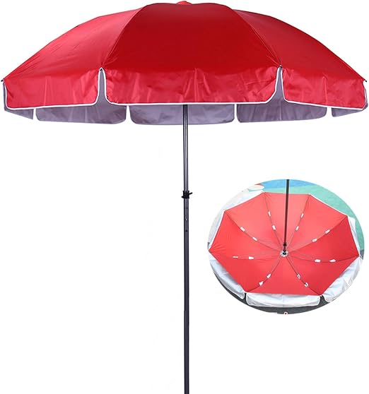 Amazon Co Jp Red Patio Umbrella Garden Parasol Chair Umbrella Sun Shade Steel Ribs And Telescopic Pole Washable Model For Beach Ponds Porches Parks Travel Mountains O 240cm 280cm 300cm 320cm 340cm Not Including Base Home Kitchen