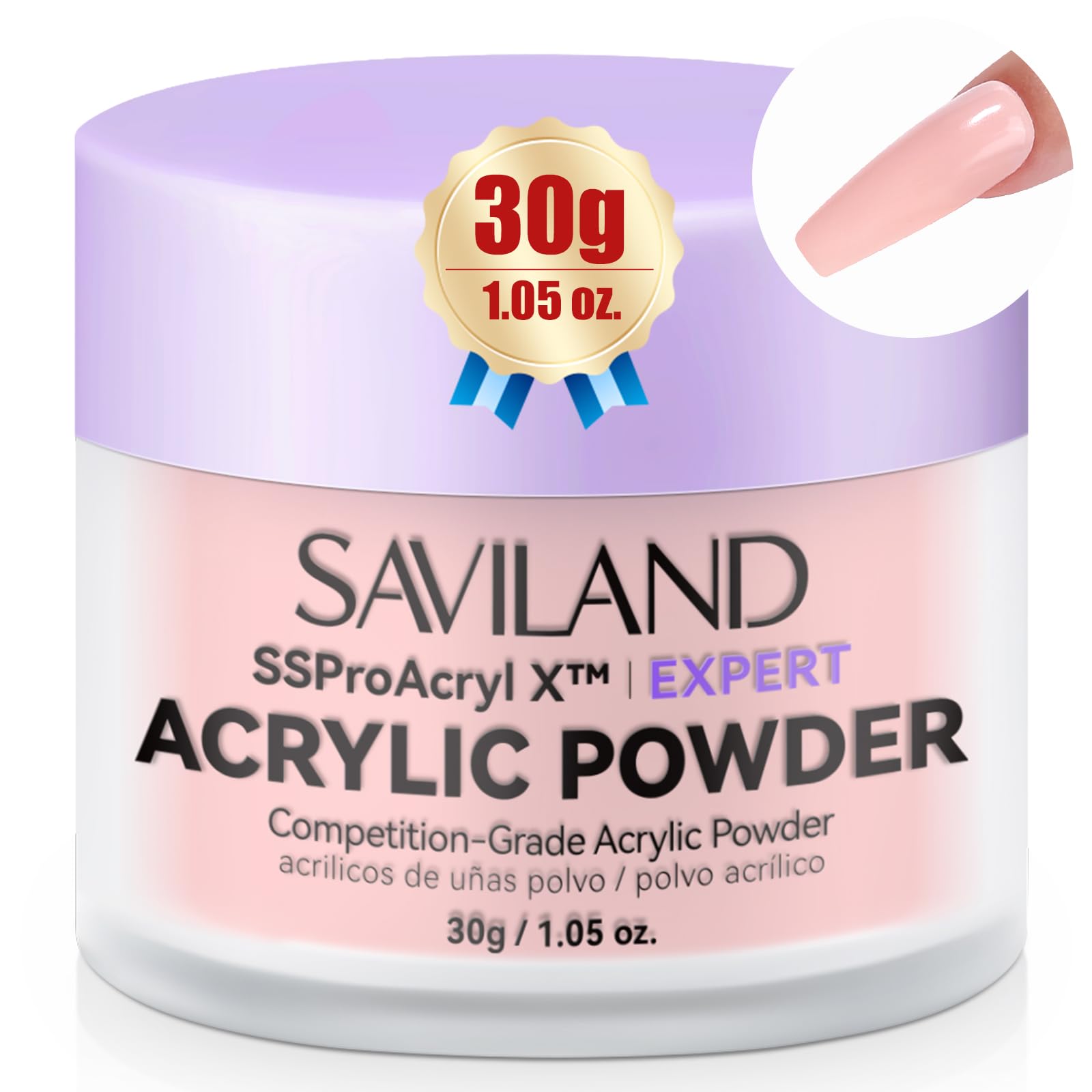 SAVILAND Smoother Pink Acrylic Powder: Strong-Sturdy Keratin Professional Acrylic Powder Moderate Drying Nail AcrylicPowder for Nail Enthusiastic 3D Carving & Extensions Home DIY Nail Art