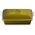 Le Creuset Stoneware Heritage Rectangular Covered Casserole, 4 qt., Olive