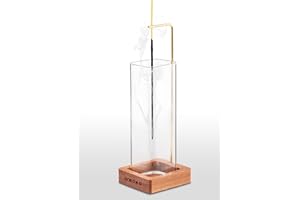 IVWOXO Incense Holder, Wood Insence-Stick Holder with Glass Ashes Collector, 100% Anti-Ash Flying Incense Burner, Incense Holder for Sticks (Square-ONE)