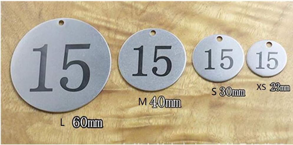 Sourcemall Stainless Steel Numbered Tags Key Tags ID Tags Numbered Key Rings (1-50), silver - Image 3