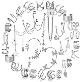 81 Pcs Ear Cuff Helix Cartilage Ear Clip on Wrap Earrings Ear Cuffs for Women Men Non Piercing Ear Clip Fake Earrings Cartilage(Gold/Silver/Black)