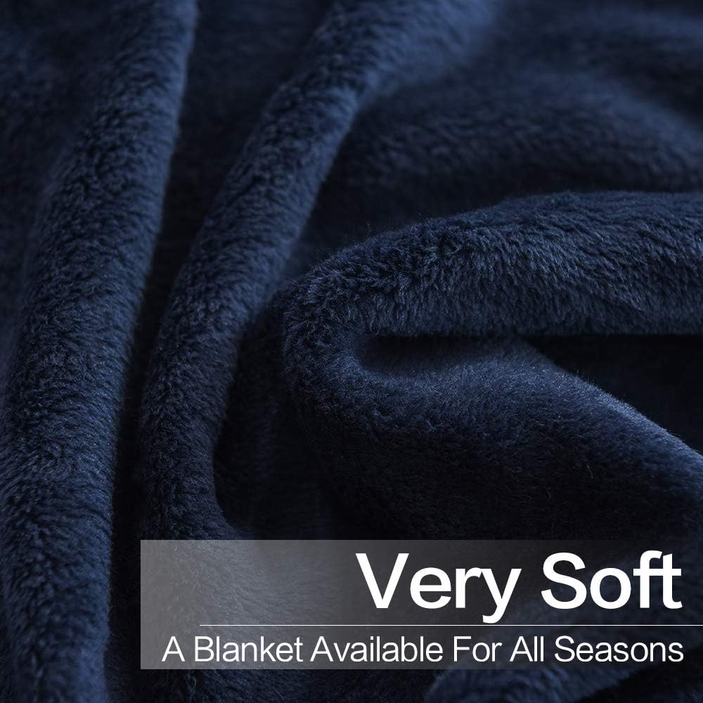 LIANLAM King Size Fleece Blanket Lightweight Super Soft and All Season Warm Fuzzy Plush Cozy Luxury Bed Blankets Microfiber (Royal Blue, 104"x90"): Home & Kitchen