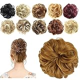 FESHFEN Scrunchy Scrunchies Synthetic Hair Bun Updo Hair Pieces Ponytail Hair Extensions Wavy Curly Messy Hair Bun Extensions Donut Hair Chignons Piece Wig