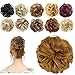 FESHFEN Scrunchy Scrunchies Synthetic Hair Bun Updo Hair Pieces Ponytail Hair Extensions Wavy Curly Messy Hair Bun Extensions Donut Hair Chignons Piece Wig