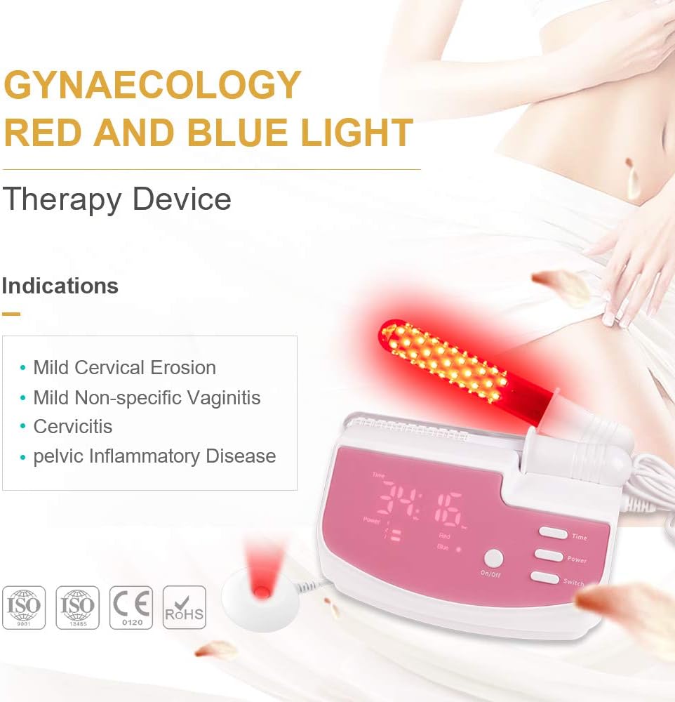 Women Gynecological Vaginitis Treatment 70 Individual LED Vaginal Massage Red Blue Led Light Therapy Device Laser Anti-inflammatory Disinfect Therapy Female Home Care (Complete gynecology machine set): Health & Personal Care