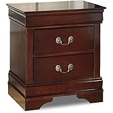 Signature Design by Ashley Alisdair Traditional 2 Drawer Nightstand, 23.75" Tall, Dark Brown
