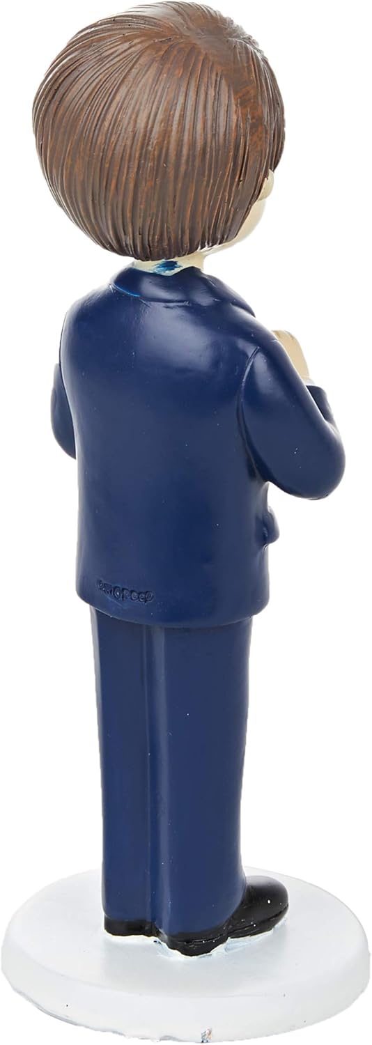 Mopec Figure for Communion Child with Suit and Bible in Hand, Polyresin, Navy Blue, 6.5x6.5x17cm, 6.5x6.5x17 cm - Image 3