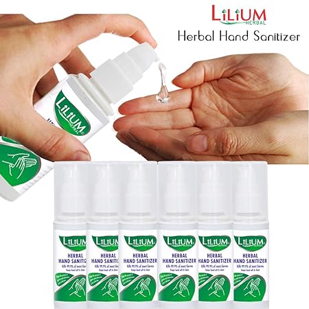Lilium Herbal Hand Sanitizer, Pump, 50ml, Pack of 6
