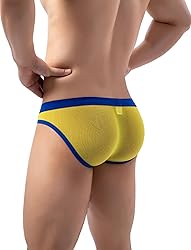 FEOYA Men's Low Rise Bikini Briefs See Through Mesh