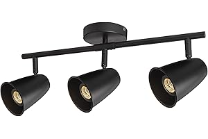 A AISILAN 21W Blacl LED 3-Light Hardwired Track Lighting Kit, with Rotating Heads 3000K Modern Interior Spotlight Indoor for Kitchen Artwork and Living Room Accent Lighting