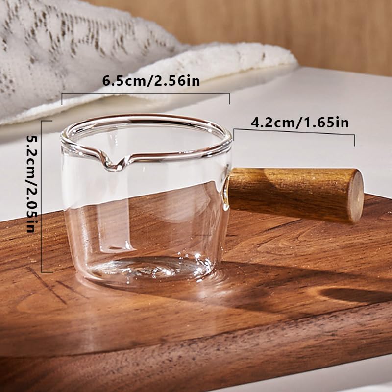 Clear Glass Gravy Boat with Handle - 3.4 OZ Sauce Server for Elegant Table Service