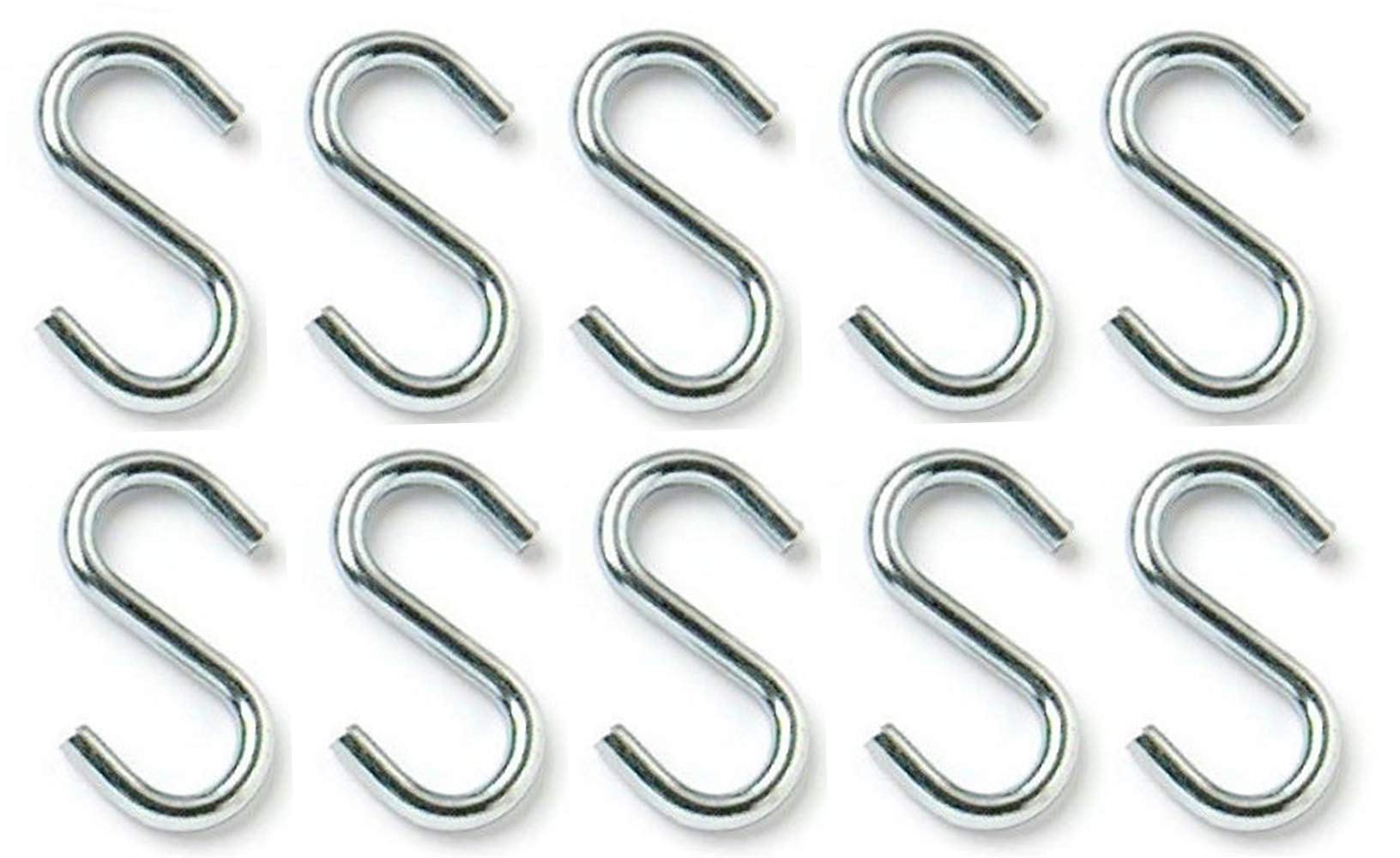 fiXte® Multifunctional BZP Steel S Hooks (50mm, 10)