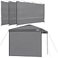 KAMPKEEPER 10X10 Canopy Tent Sidewalls with Zipper for Canopy Frame, 3Pcs Sunwalls Only, UPF50+ Waterproof Side Walls(Dark Grey)