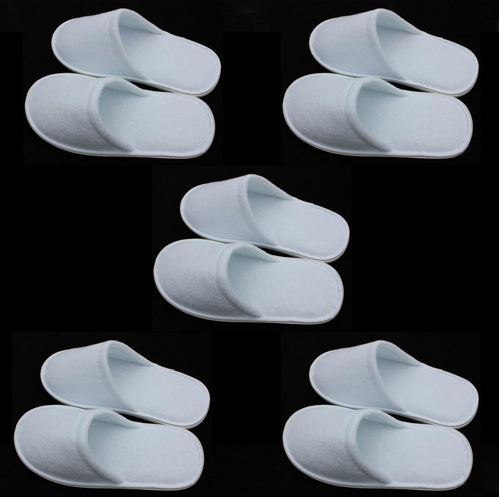 Slippers Hotel Slippers Spa Slippers Disposable Cotton Slippers Guest Slippers Closed Toe White 5pcs