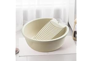 Washboard Basin for Hand Washing Clothes,Washboard Laundry for Handwashing,Washboard Basin,Plastic Non-Slip Washtub with Inte