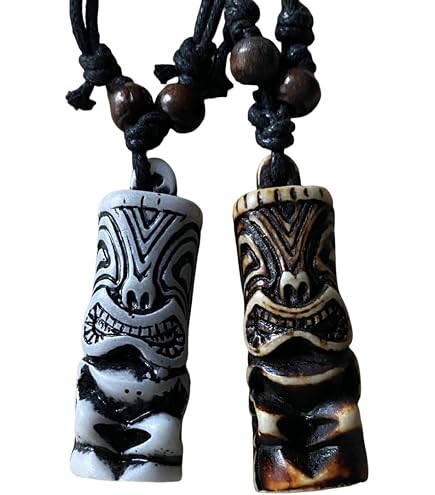 Tikizone Lucky Tiki God of Wealth Necklace, Approx. 2 Inches Tall