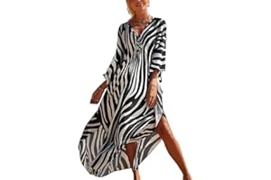 Bsubseach Kaftan Dresses for Women Plus Size Swimsuit Cover Up V Neck Caftan Beach Dress Loungewear