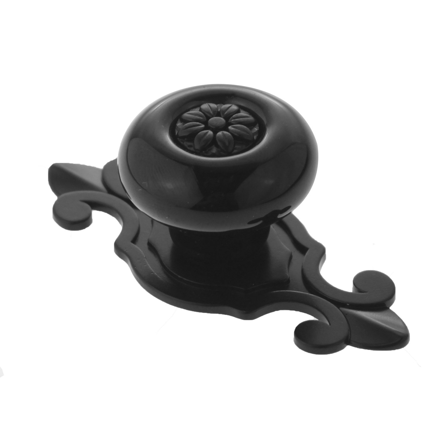 12Pcs Vintage Ceramic Cabinet Knobs Handles Pulls for Drawer Closet Dresser Cupboard Wardrobe Furniture Door Kitchen (Black)