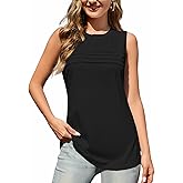 LOCUBE Women's Casual Tank Tops Loose Fit Flowy Round Neck Sleeveless
