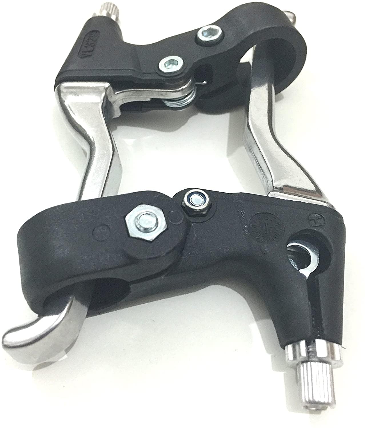 AARNAV Pair of Aluminum Alloy Brake Levers, 2.2cm Diameter for Most Bicycle, Road Bike, Three Finger Levers for Mountain Bikes BMX MTB Bicycle Cycle Lever Set (Silver Alloy Lever Set)