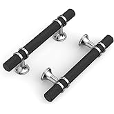Coinkoly 10 Pack 3''(76mm) Black and Silver Knurled Cabinet Handles Kitchen Matte Black Pulls for Cabinets Drawer Pulls Dresser Hardware for Cupboard Bathroom