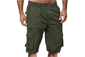 Binmer Summer Casual Cargo Shorts Mens 2024 Lightweight Multi Pocket Workout Athletic Shorts Elestic Waisted Beach Shorts