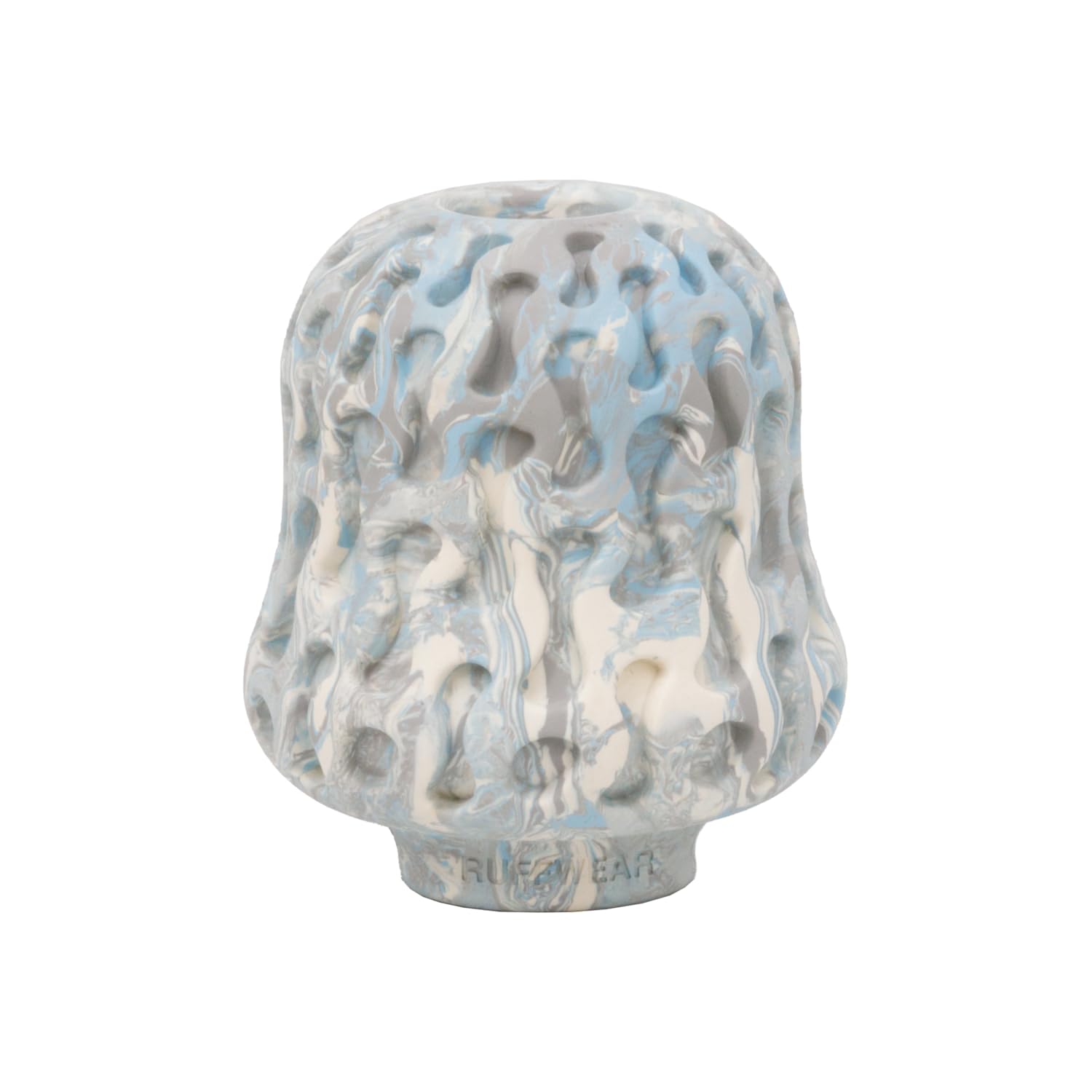 RUFFWEAR Morel Dog Toy, Interactive Dog Chew Toy & Puzzle, Pet Safe Dog Treats Dispenser Ball, Natural Latex Rubber Tough Adult & Puppy Toy & Everyday Dog Enrichment Toy Game, Grey Sky