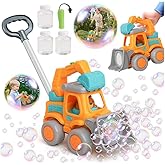 Automatic Bubble Machine for Toddlers,Construction Truck Bubble Lawn Mover W/Light,Bubble Maker Blower Toys for 3 4 5 6 Year Old Boy Girl Kids,Summer Outdoor Pool Backyard Toys for Birthday Party