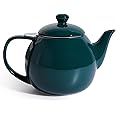 Sweese Teapots for Tea, 27 oz Porcelain Tea pot with Removable Stainless Steel Infuser, Tea Pots for Loose Tea - Dark Green