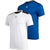 Spyder Mens Athletic Shirts - 2 Pack Performance Stretch Short Sleeve Dri Fit Shirts for Men - Gym Workout Fitness Clothing