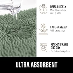 GORILLA GRIP Bathroom Rug Sets 3 Piece, Bath Mat