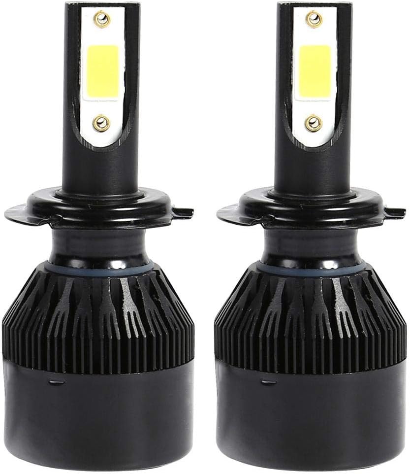 Vipeco 2pcs C6 LED Car Headlight Bulb 36W 6500K 8000LM COB Auto Headlamp (H7)