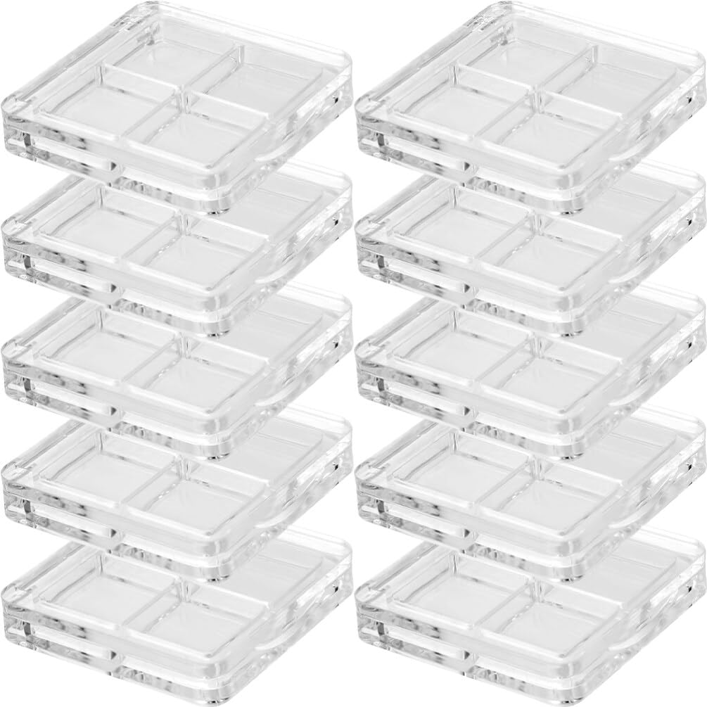 Eyeshadow Box 2.36In Compact Clear Cosmetic Case Portable Organizer for Diy Makeup Storage Blush Powder Foundation