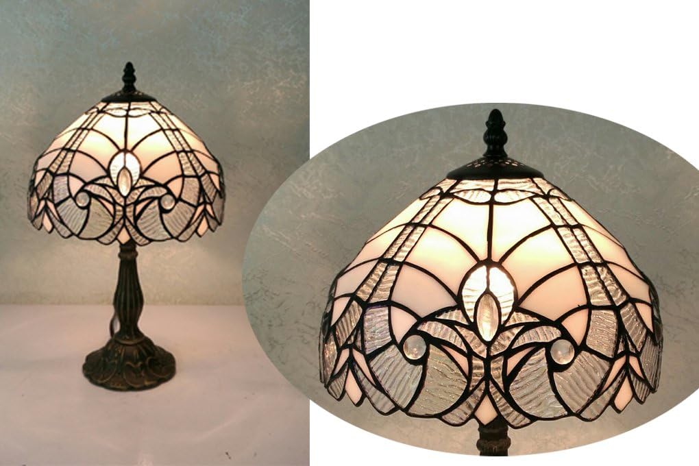 Silver Effect Tiffany Style Table Lamp 10"