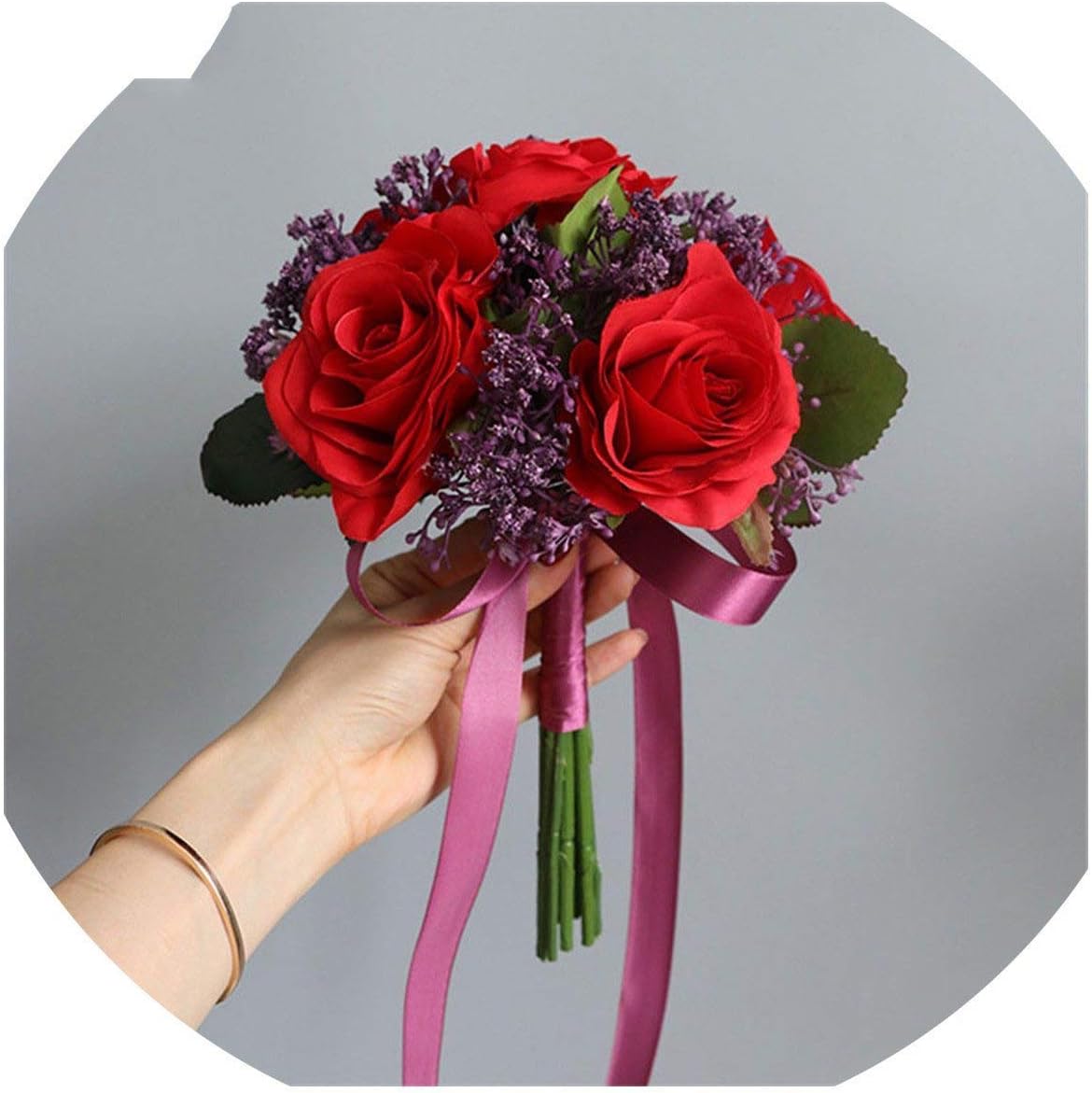 Diy Bridesmaid Bouquet With Fake Flowers Amazon Com Ling S Moment