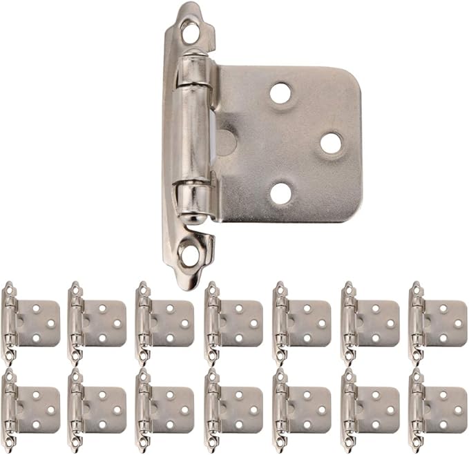JQK 1/2 Inch Overlay Door Hinges, Flush Hinges, 20 Pack