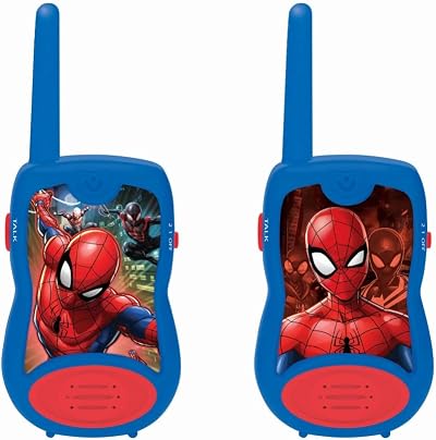 LEXIBOOK Spider-Man Walkie-Talkies 200m 2 Channels Belt Clip Blue TW12SP