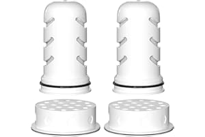 MIXZENY Water Pitcher Filter Replacement Compatible with LifeSt Home Dispenser 18c/Glass Pitcher 7c/Plastic Pitcher 10c/Plastic Pitcher 7c, 2 Membrane Micro Filter and 2 Activated Carbon