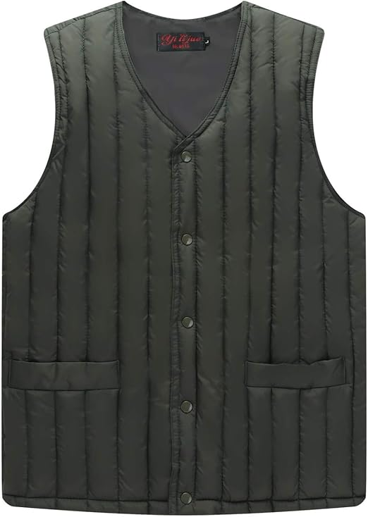 Men's Puffer Vest Lightweight Button up Vest Men's Packable Down Vest