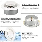 AFASOES Round Ceiling Vent Adjustable Air Valve Grille 100mm 4" Metal White view 4