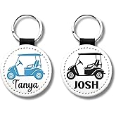 KWL Creations Handmade Personalized Golf Cart Key Chain, Golf Lovers Gift, Golf Gifts, bag tag for Men and Women