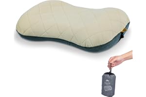 iClimb Ultralight Compact Camping Pillow with Removable Cover Inflatable Travel Air Pillow (Beige)
